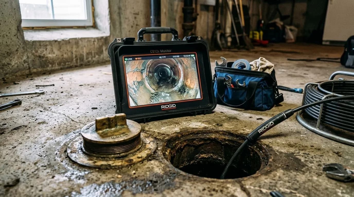 Moniteur d’inspection caméra pour drain et conduite sanitaire