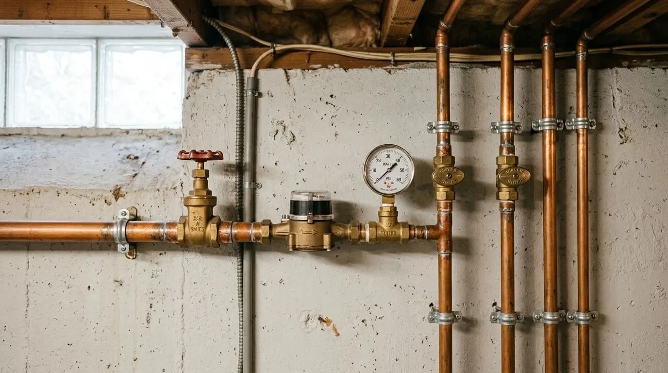 Installation de plomberie résidentielle et raccords de cuivre